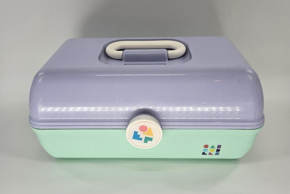 Vintage Caboodles 5626 Makeup Case Mint Lavender Mirror Organizer Made USA 90s